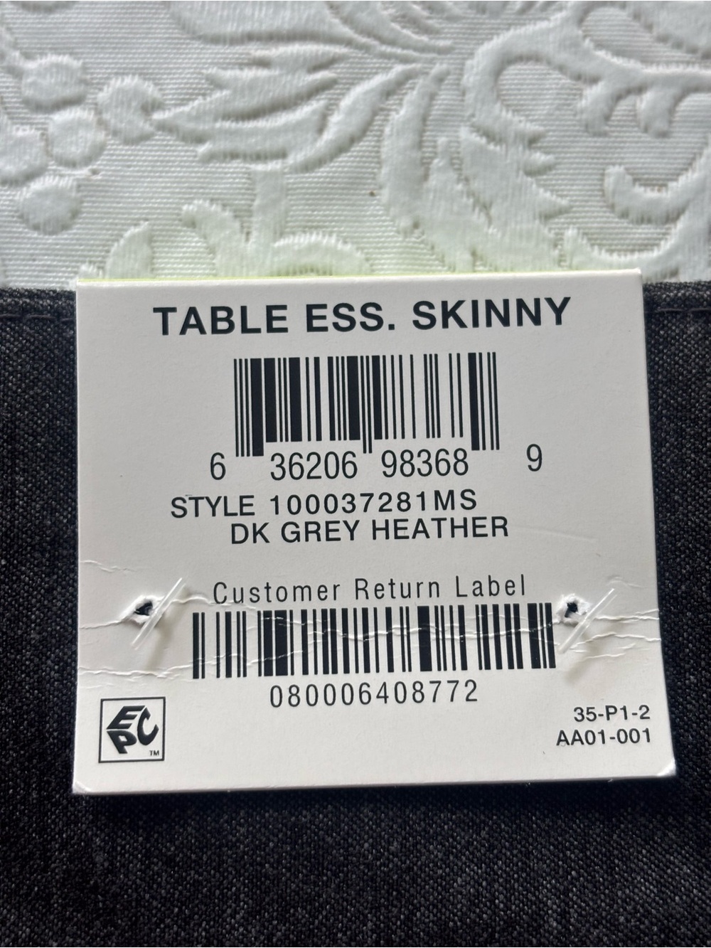 NWT Alfani Skinny Tummy Control Dark Charcoal Grey Pants, Size 4 - Picture 6 of 9